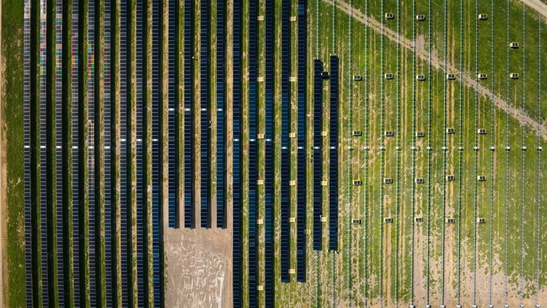 Aerial view of solar farm