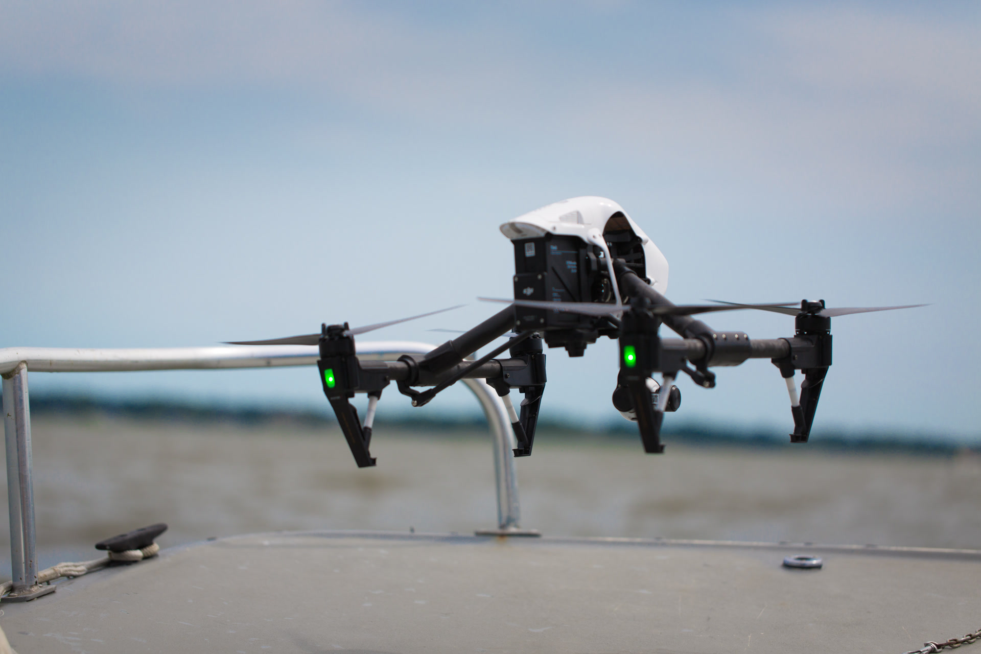 DJI Inspire drone on offshore platform